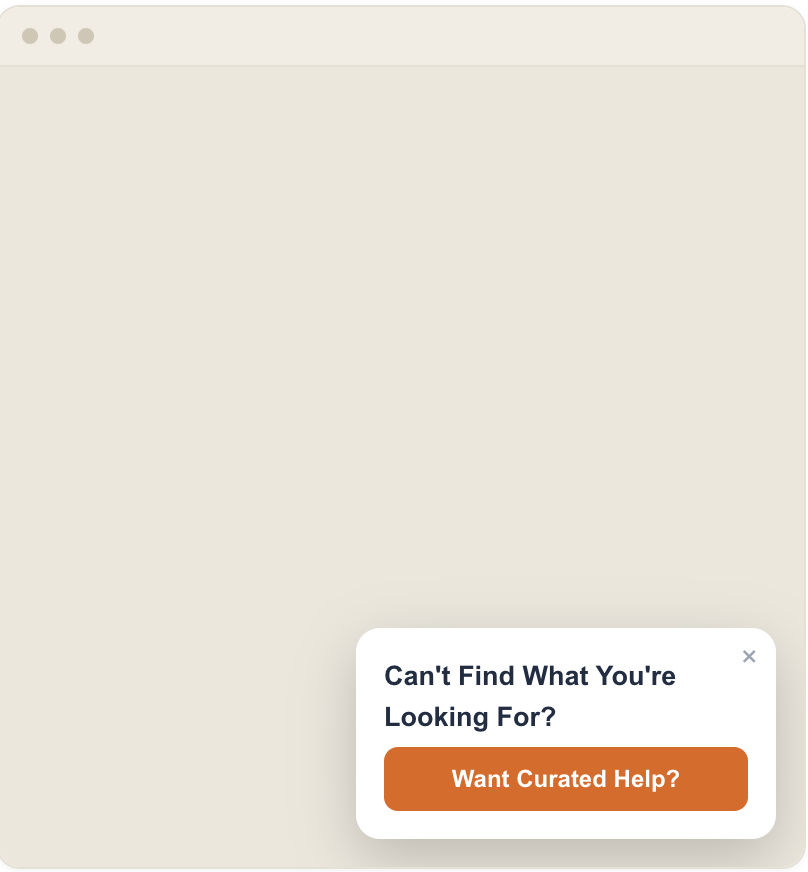 Scroll-triggered popup offering related content once a reader is partway down the page